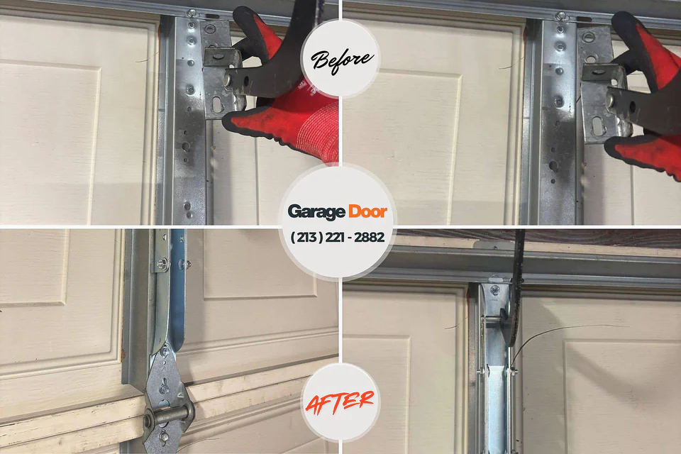 Before and after: garage door repair Anderson, IN